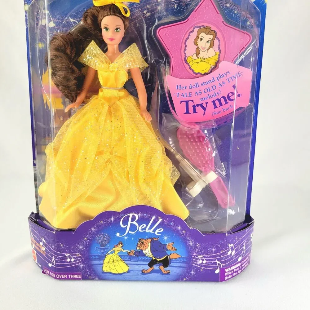 Vintage Disney Musical Princess Belle Doll Beauty & The Beast 1994 Mattel - Read